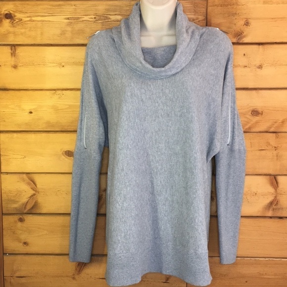MIchael Kors | Cowl Neck Shoulder Zip Sweater L - Picture 1 of 4